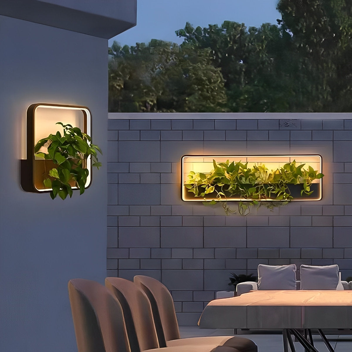 Waterproof Solar LED Outdoor Wall Light Plants Pot