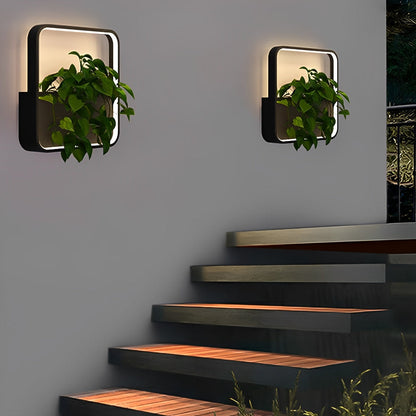 Waterproof Solar LED Outdoor Wall Light Plants Pot