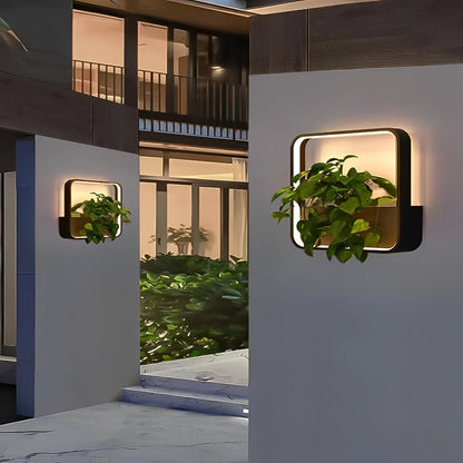 Waterproof Solar LED Outdoor Wall Light Plants Pot