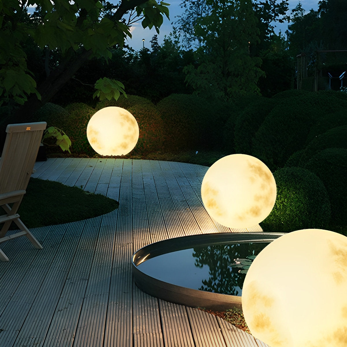 Waterproof Solar Moon Ball Lights Garden Landscape Lights