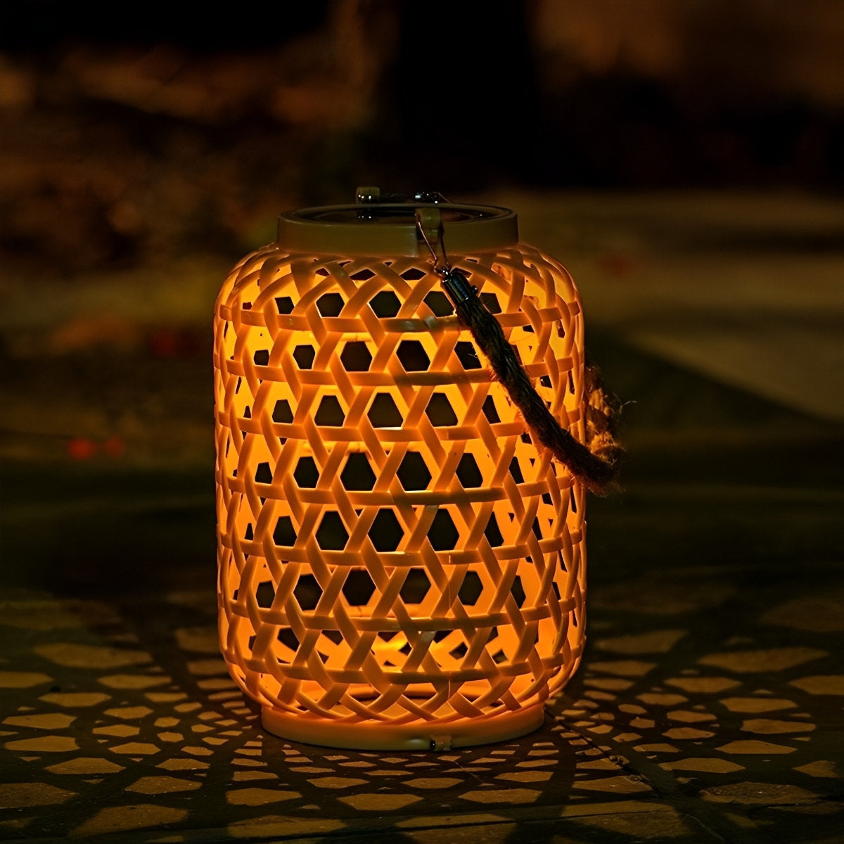 Waterproof Solar Retro Rattan Lanterns Hanging Lights