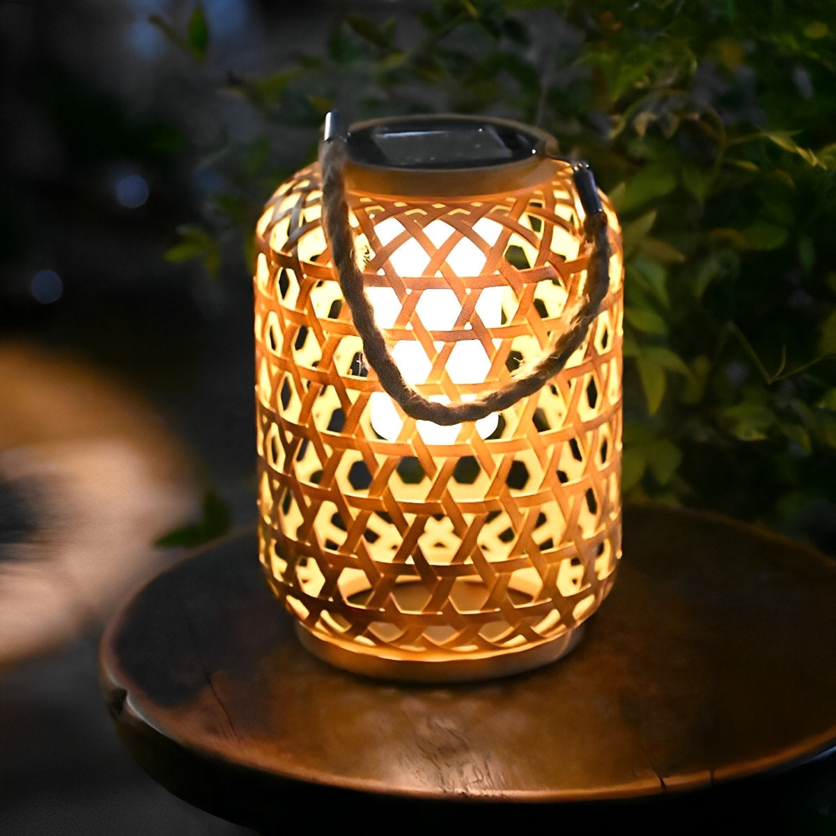 Waterproof Solar Retro Rattan Lanterns Hanging Lights