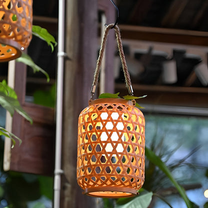 Waterproof Solar Retro Rattan Lanterns Hanging Lights