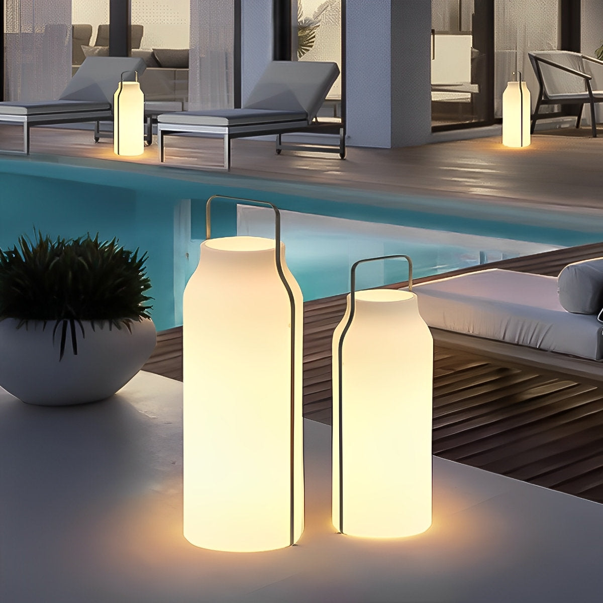 Waterproof Solar Vase Shape LED Outdoor Floor Lamp