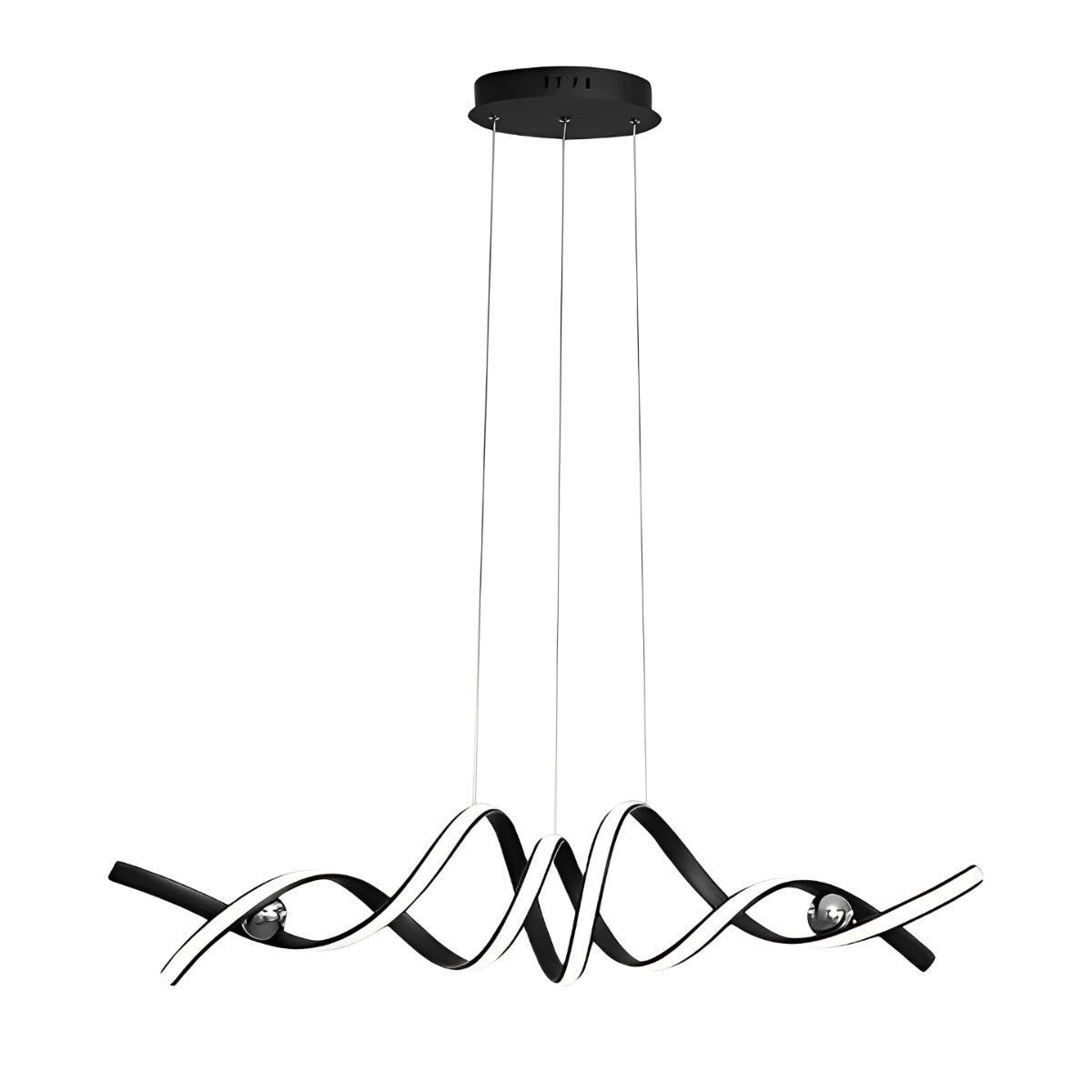 Minimalist Wave Strip Twisted Creative Stepless Dimming LED Chandelier Light Pendant Lamp