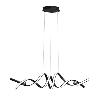 Minimalist Wave Strip Twisted Creative Stepless Dimming LED Chandelier Light Pendant Lamp