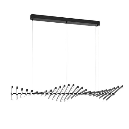 Waves Fishbone Fish Skeleton Strip Stepless Dimming LED Nordic Chandelier Pendant Light